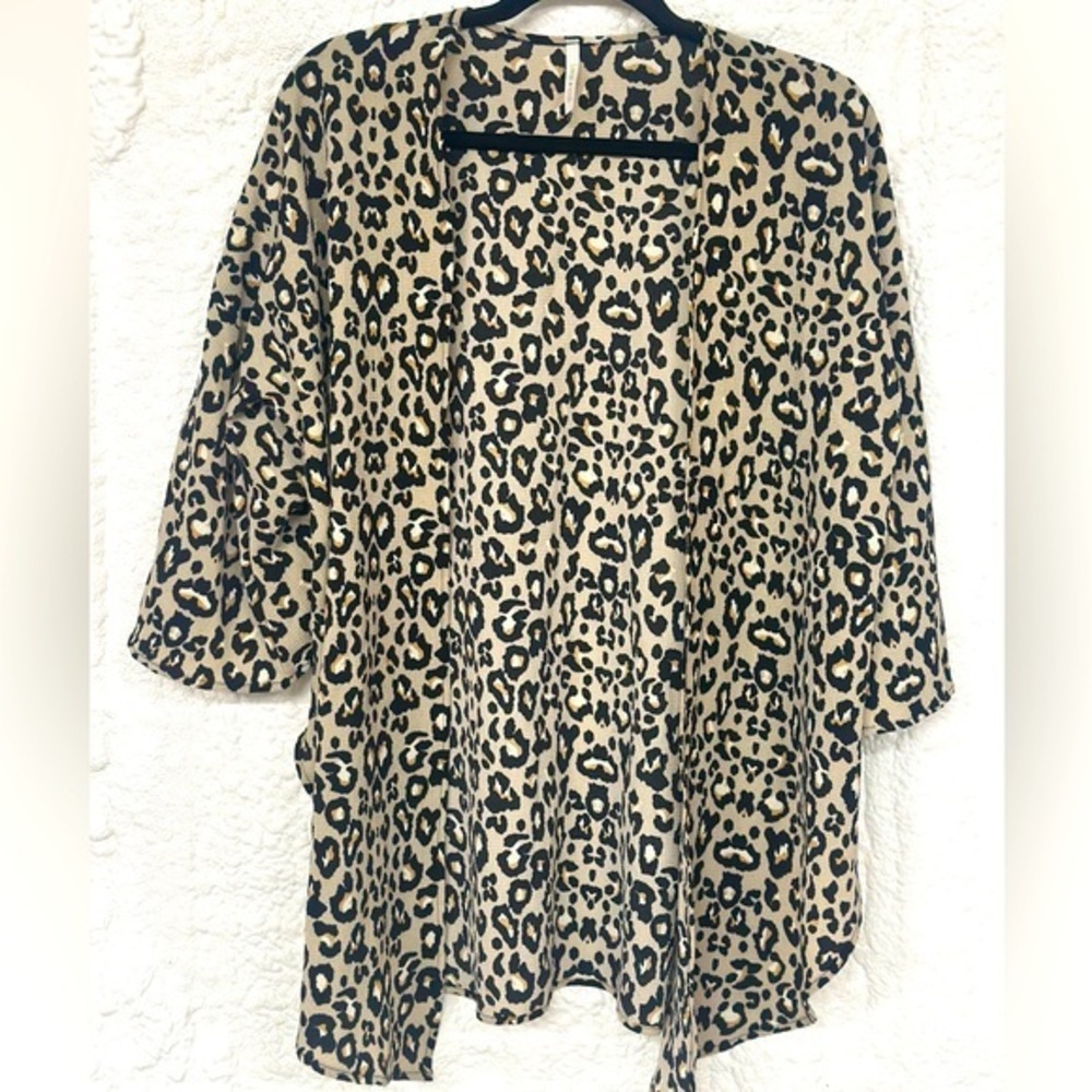 Lime n‎ Chili, leopard print, Boho kimono size med